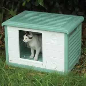 강아지집 고양이 플라스틱 숨숨집 겨울 실외 반려동물집