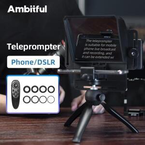 Ambitful T1 미니 텔레프롬프터 휴대폰 및 DSLR 녹화 인스크라이버 모바일 아티팩트 비디오 리모컨 포함