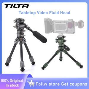 TILTA TT-VT03-FB 테이블탑 비디오 플루이드 헤드와 1단계 카본 파이버 휴대용 삼각대 다리 최대 하중(3KG)