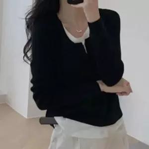 [하프클럽/]긴팔 여성 레이어드 티셔츠 캐주얼룩 가을 레이어드티 룩티셔츠