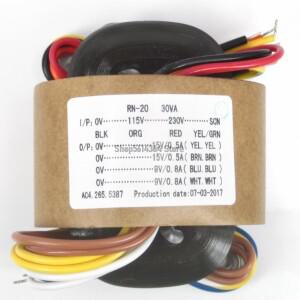 30W 30VA 1차 입력 0-115-230V-SCN 2차 출력 9V 12V 15V 18V 24V R 코어 변압기 오디오 애호가