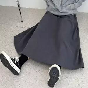 [하프클럽/]겨울 코듀로이 플레어 롱스커트 하객룩 여성 밴딩 치마 따뜻한