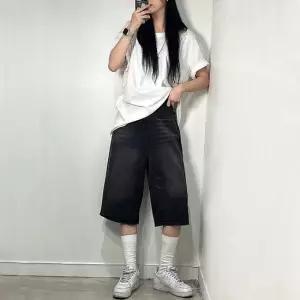 여성 7부 데님 청 버뮤다 팬츠 반바지 2color Y2K 버뮤다팬츠 버뮤다반바지 와이드청바지