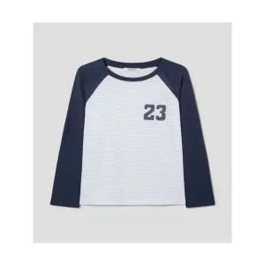 에잇세컨즈 컬러블록 래글런 저지탑 네이비 297272