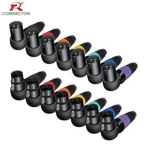 1pc 3Pin XLR 남성여성 잭 커넥터 마이크 케이블 직각 90도 오디오 와이어 스피커 호환 시스템 라디오 방송