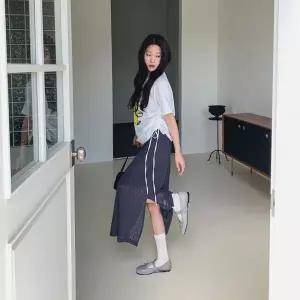 [하프클럽/]여자 세미 시스루 롱 레이어드 사이드 트임 롱 스커트