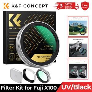 K&F CONCEPT MCUV 블랙 미스트 1/4 필터 키트(금속 사각 렌즈 후드  후지필름 X100 카메라 X100S X100F용
