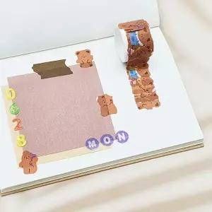 노트 CU90OR97 다이어리 데코스티커 100p 곰 다꾸테이프