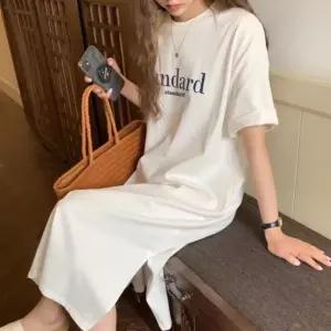 캐주얼 여성 베이직 스탠다드핏 원피스 롱티