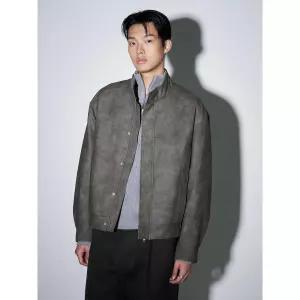 에잇세컨즈 페이크 레더 하이넥 점퍼 브라운 186195