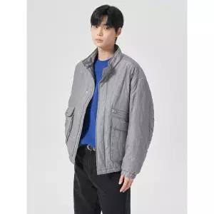 에잇세컨즈 경량 퀼팅 패딩 카라 블루종 그레이 417720