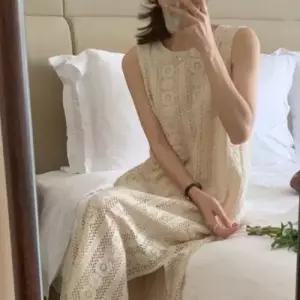 여름 펀칭 레이스 롱 원피스 민소매 나시 WFNJ0KJ