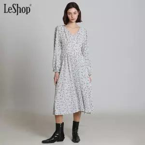 [르샵(LeShop)] 잔꽃 허리 스모킹 원피스 (택가격: 99000원)