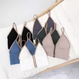SL-1007448 심리스 딥브이 집업 브라렛 캡내장 브라탑 6color WFNJUXI