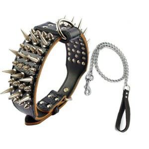 강아지 목줄 목걸이 가능 조절 조절 ClicLo 맹견 리드줄 카프스킨 방울 38 네임택빛나는 43cm 38 가능 43cm 조절 스터드 댕댕이 S 골드 골드 스터드