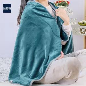 라베니스 똑딱이단추 극세사 망토 담요 70X130CM 블루그린 캠핑감성소품