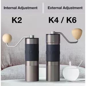 커피그라인더 K6 수동 커피 그라인더, 휴대용 핸드 밀 48mm SUS420 스테인레스 스틸 버 그라인딩