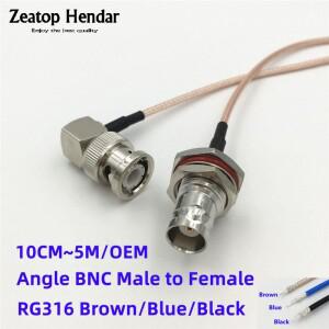 10개 BNC 암-직각 BNC 수 플러그 커넥터 RF 동축 RG316 케이블 BNC-BNC RF 동축 케이블 10CM-5M / OEM