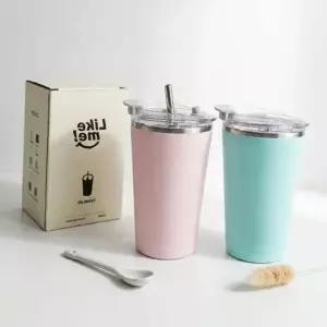 사무실용 빨대 머그컵 아이스 텀블러 보온보냉 6컬러 스텐