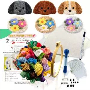 5colori 펀치 바늘 초보자 세트 48가지 색상 자수 실 소개 무료 스티칭 비디오 및 보관 케이스가 포함된