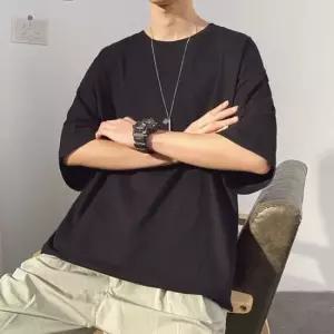 무지티 무지 레이어드 오버핏 2컬러 반팔 티셔츠
