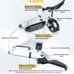 S-PARTS 38개 티타늄 SRAM MAVEN ULT 브레이크 레버 클램프 티타늄 볼트