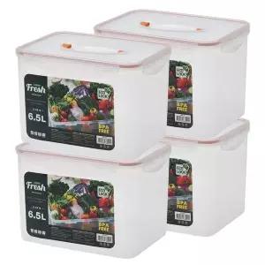 (생담) 진공 투명 다용도 에코락 밀폐용기 2+2 김치통 보관용기 6.5L