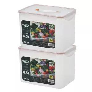 (생담) 진공 투명 다용도 에코락 밀폐용기 1+1 김치통 보관용기 6.5L