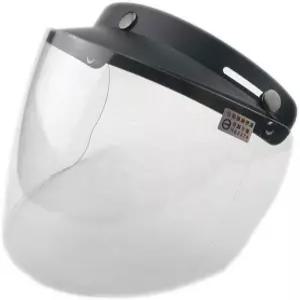 WANCAR 레트로 스탠다드 3스냅 오픈 페이스 모터사이클 헬멧 플립 업 바이저 윈드 쉴드 렌즈 클리어