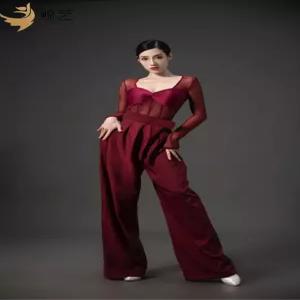 팬츠 공연용 나팔팬츠 연습용 라틴댄스 태슬 장식 왈츠용