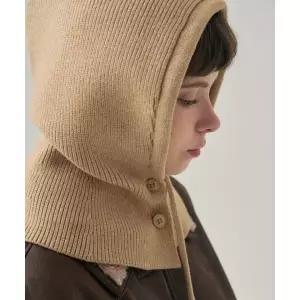 DRAWFIT WOMEN 울 니트 버튼 바라클라바 [BEIGE]