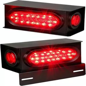 울리테코 스틸 트레일러 라이트 박스 하우징 키트 6인치 타원형 보트 LED 및 2인치 측면 마커 클리어런스