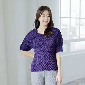 플라라 (88까지)벨트라인헤링본플리츠블라우스