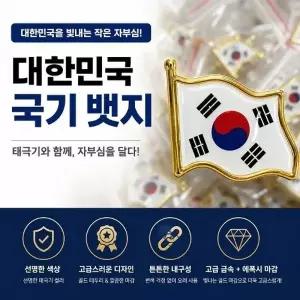 태극기 뱃지 대한민국 국기