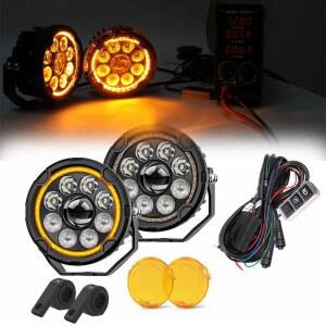 오토바이 보조등 범용 보조 안개등 상향등 하향등 앰버 DRL LED 스팟 라이트 BMW 1200 1250 GS LC 어드벤처 2014 2018용