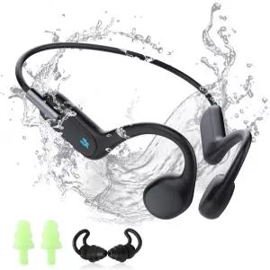수영용 HIFI WALKER 골전도 헤드폰 32GB MP3 플레이어가 내장된 IPX8 방수 오픈 이어 랩 러닝 사이클링용