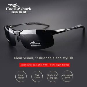 Cook Shark의  알루미늄 마그네슘 선글라스 남성용 선글라스 HD 편광 운전 드라이버 컬러 안경 조수