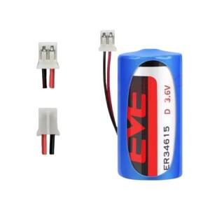 2PCS 3.6V 19000mAh ER34615 D 사이즈 배터리(연기 경보기용 플러그 포함) 가스 미터 수량계 IOT 로케이터
