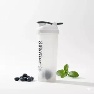 뮤에소 셰이커 병 700ml - 누수 방지 단백질 믹서 컵 BPA 프리 식기세척기 안전 짐 보틀 흰색