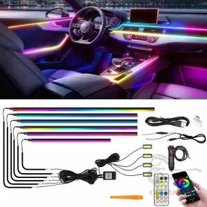 LED 무드등 자동차 실내등 스트립 네온 RGB 환경등 자동차 장식 액세서리 10 in 1
