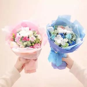 [골드스마일]코튼 비누장미 꽃다발(핑크) 비누꽃 화이트데이 선물