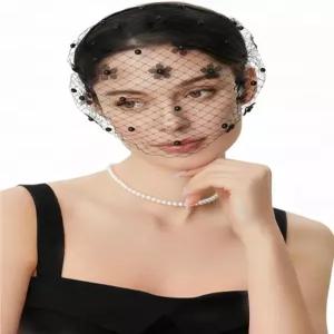여성용 바비욘드 파시네이터 헤드밴드 - 메시 베일 브라이덜 웨딩 플래퍼 플라워 티 파티 헤드피스 비즈