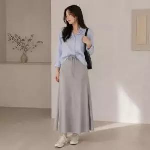 꾸안꾸 슬릿 데일리 롱스커트