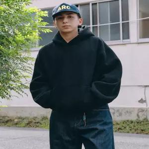 제로 벌룬 크롭 후드 블랙 7765774