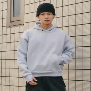 제로 코어 크롭 핑거 홀 후드 클라우디 블루 325736