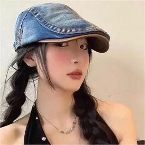청 모자 남자 헌팅캡 베레모 빈티지 데님 화가 여자 패션