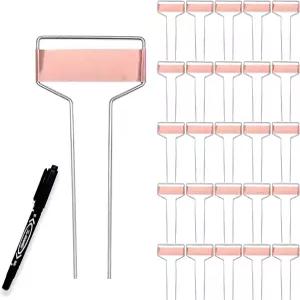 웨브타이 25 PCS 6인치 금속 식물 라벨 스테이크-구리 태그 고동판 꽃 채소 묘목 씨앗 등을 위한 메이커 펜