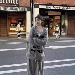 마킷5 여친 니트 빈티지 큐티 퍼 집업 루즈핏 스웨터 후드 커플 가디건 하이웨스트 코트 JEN1