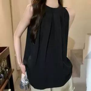 핀턱 홀터넥 나시 블라우스 UJS 114