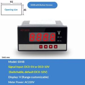SX48-DCV 디지털 디스플레이 미터 DC 볼트미터 입력 0-5V  0-10V 맞춤형 설정 패널 장착 AC 220V